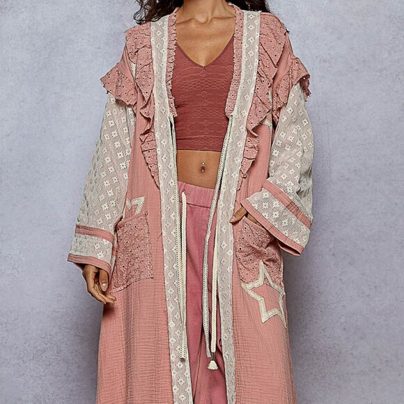 POL Whispers of Lace Pink Duster / Cardigan - Picture 4 of 4